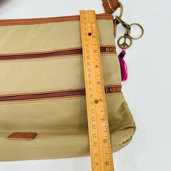 The Sak Esperato Nylon Crossbody Traveler Organizer Tan EUC! Lightweight Utility - Picture 10 of 12